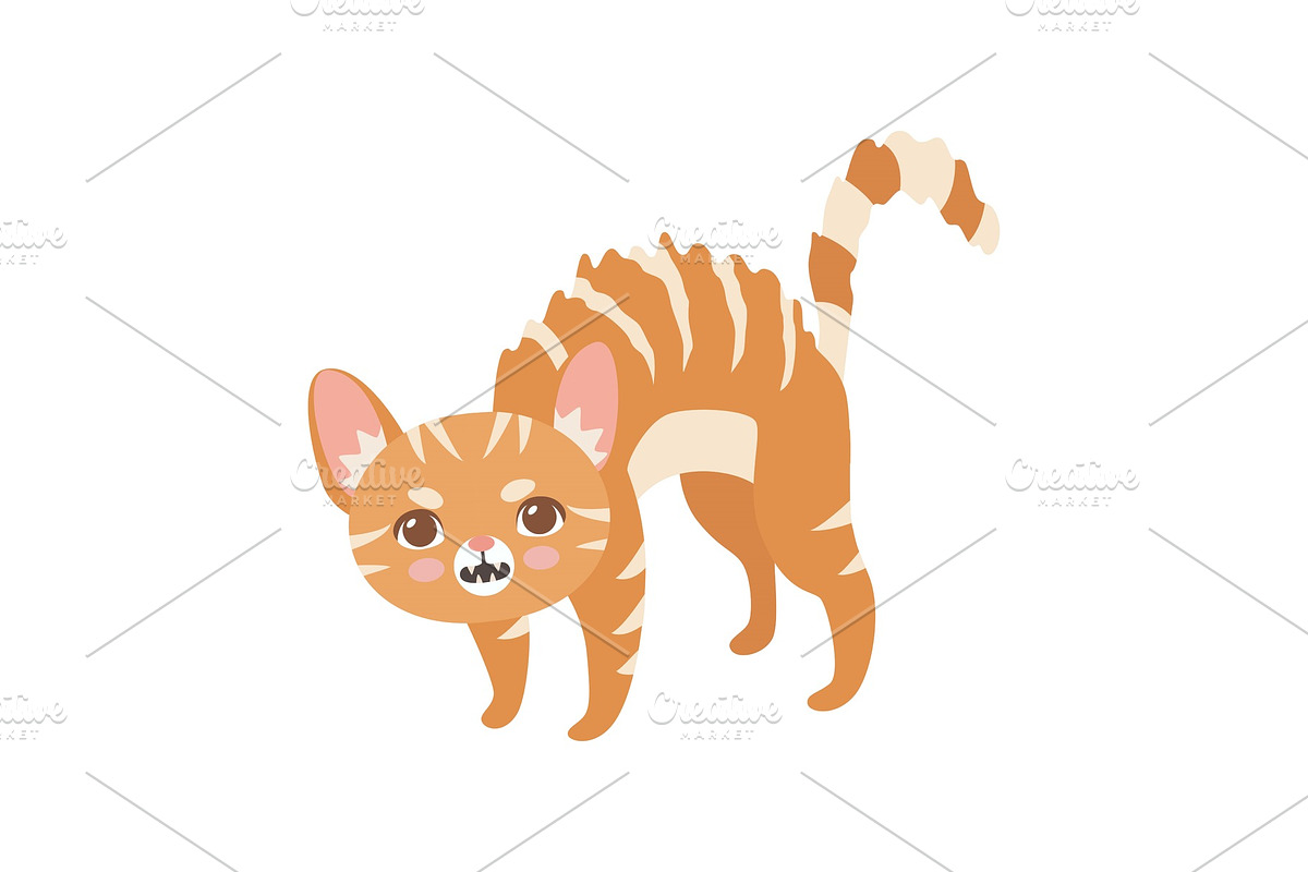 Striped Red Cat, Cute Kitten Animal in Illustrations - product preview 8