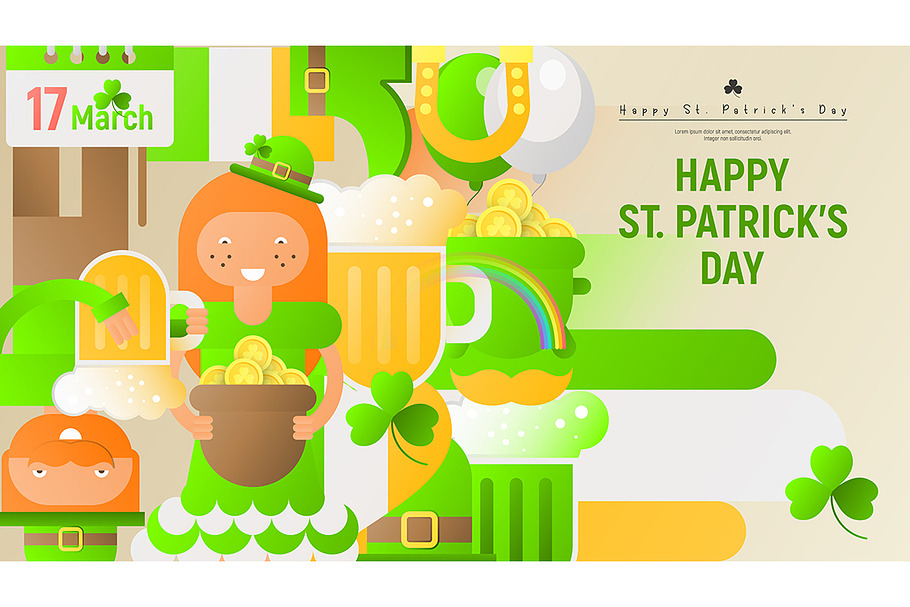 Happy St. Patrick's Day Greeting  in Illustrations - product preview 8