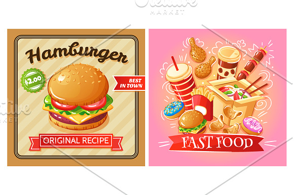 Delicious Fast Food Set in Illustrations - product preview 1
