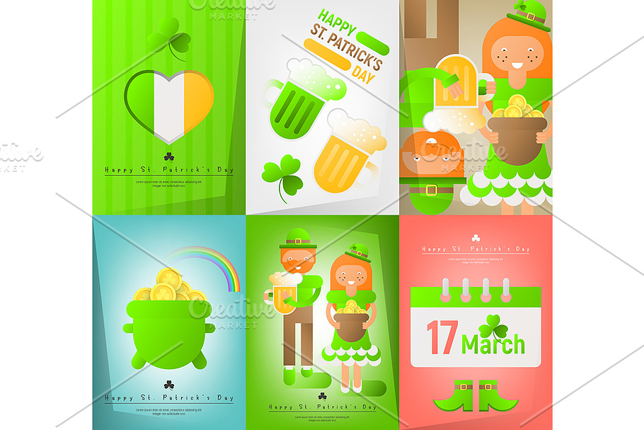 Set Posters for Patricks day in Illustrations - product preview 8