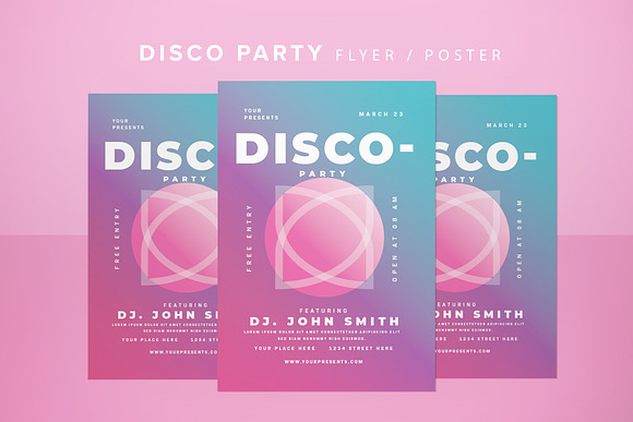 Disco Party Flyer in Flyer Templates - product preview 1