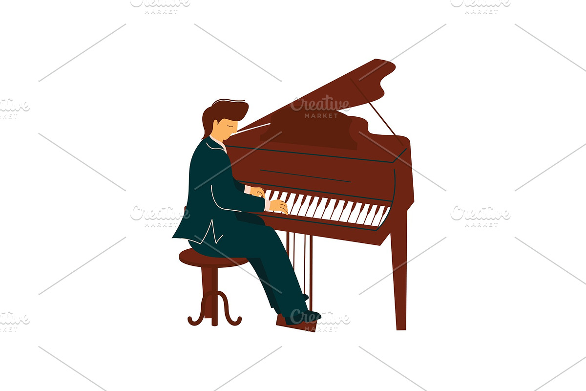 Male Musician Playing Classical in Illustrations - product preview 8