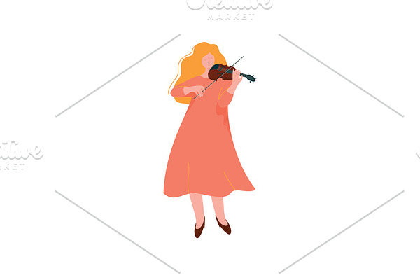 Young Woman Playing Violin, Female