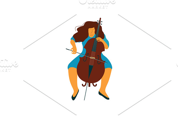 Young Woman Playing Cello, Female