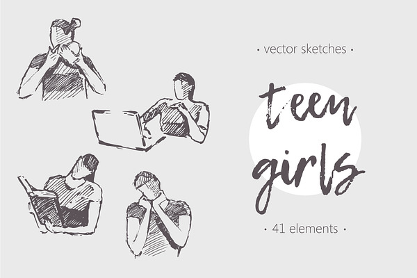 Sketches of teen girls