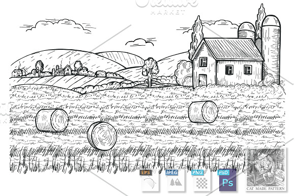Marvelous countryside view in Illustrations - product preview 1