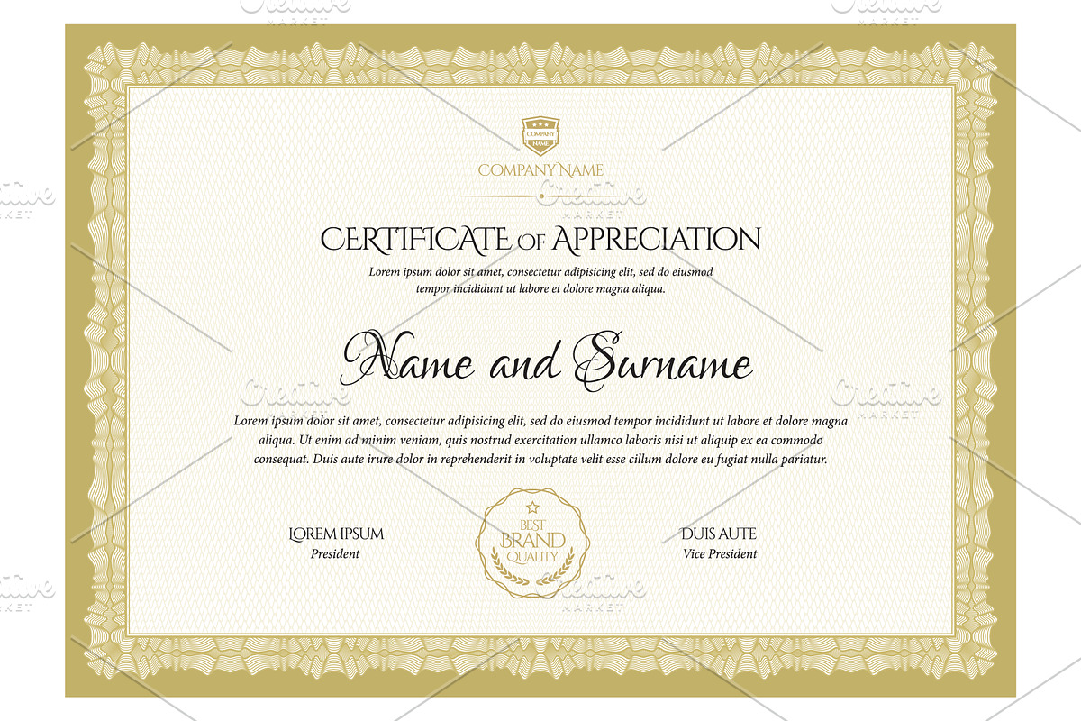 Certificate340 in Stationery Templates - product preview 8