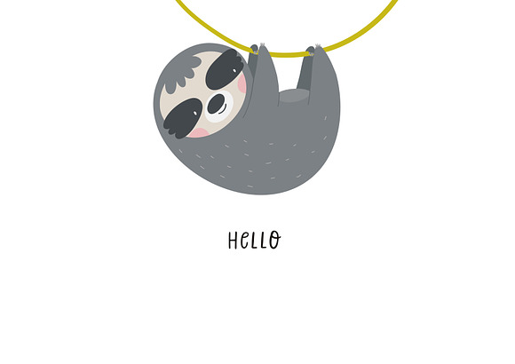 Alpaca and Sloth. Christmas Sloth in Illustrations - product preview 7