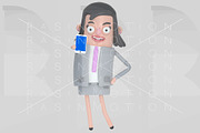 Business woman holding a smartphone 