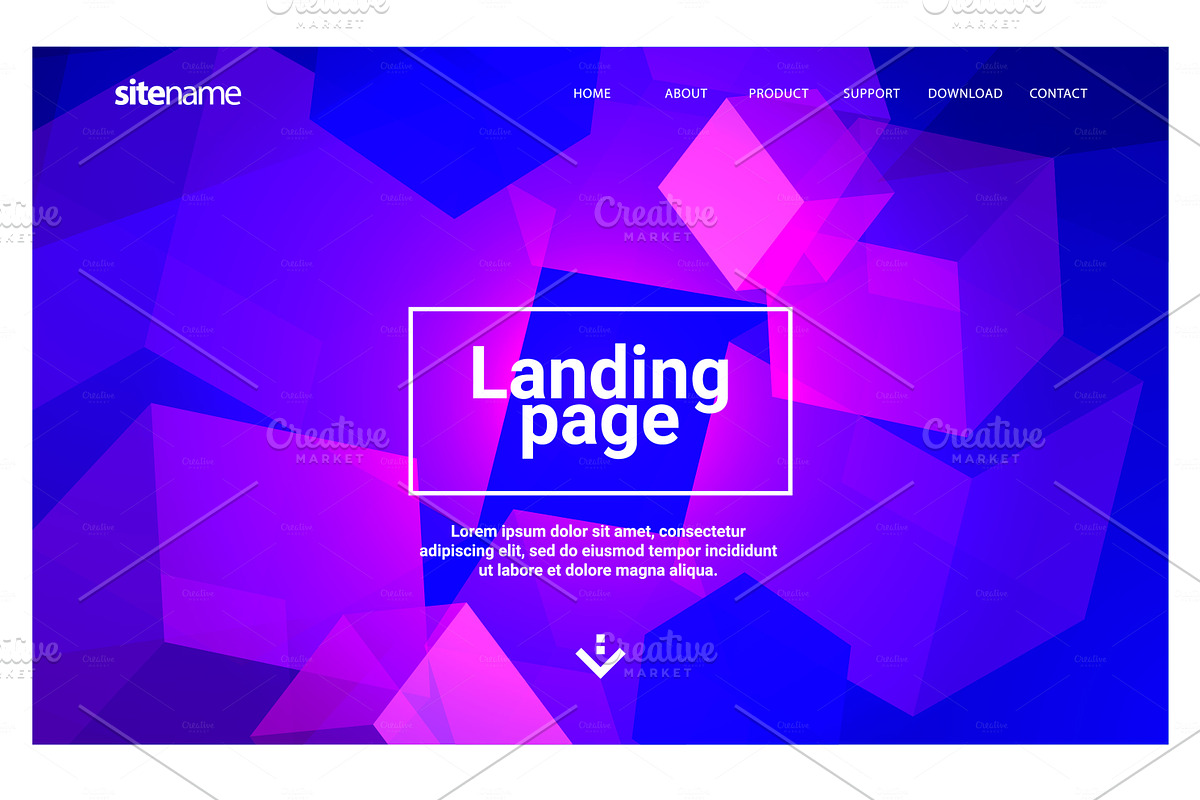 Landing page design with geometric in Web Elements - product preview 8