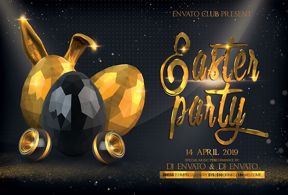 Happy Easter Party Flyer in Flyer Templates - product preview 2