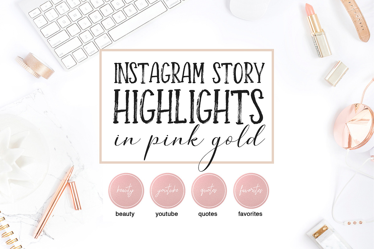 Instagram Highlight Covers Pink Gold in Instagram Templates - product preview 8