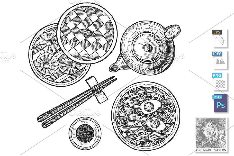 Traditional chinese menu in Illustrations - product preview 8