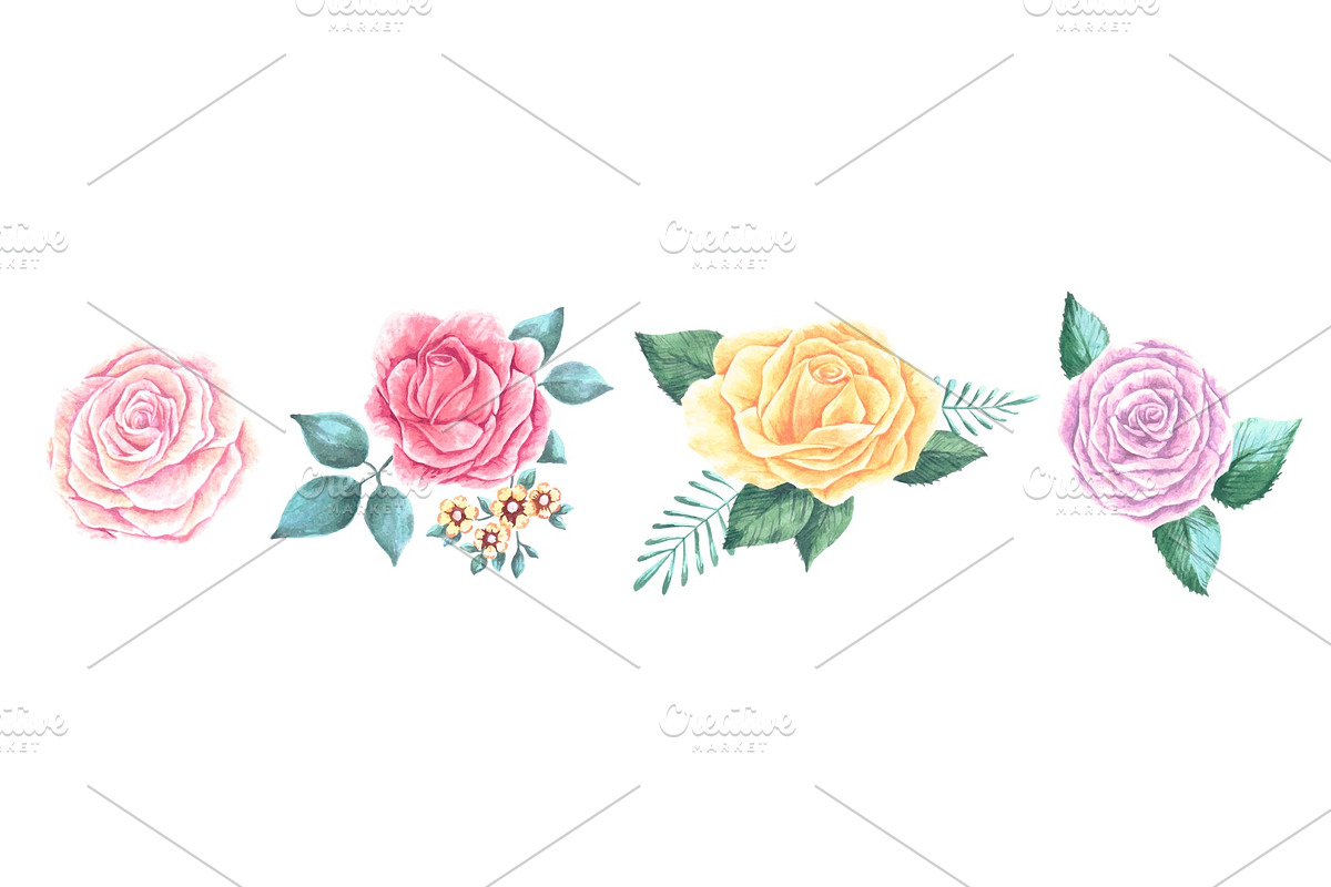 Set of beautiful bouquets in Illustrations - product preview 8