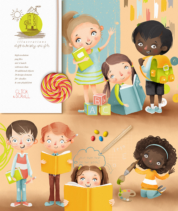 Back to School Clipart Collection in Illustrations - product preview 1