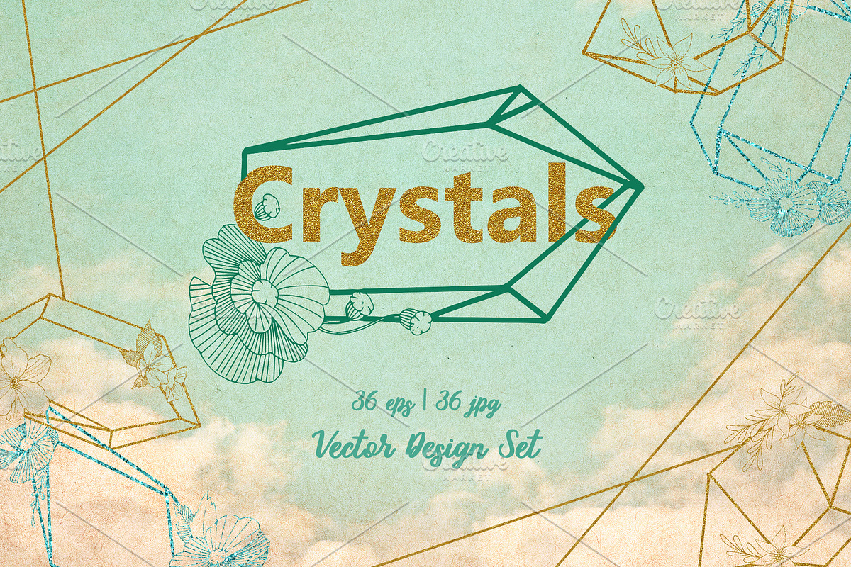 Magic Crystals Vector Design Set in Illustrations - product preview 8