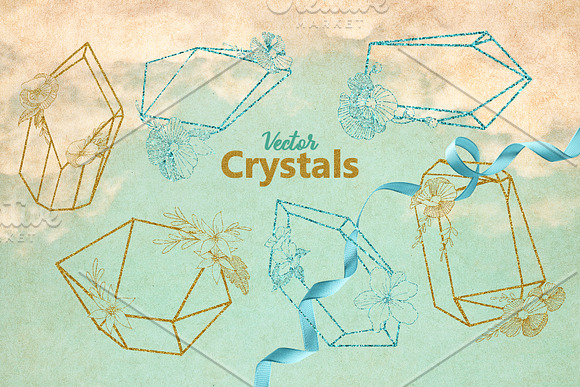 Magic Crystals Vector Design Set in Illustrations - product preview 4
