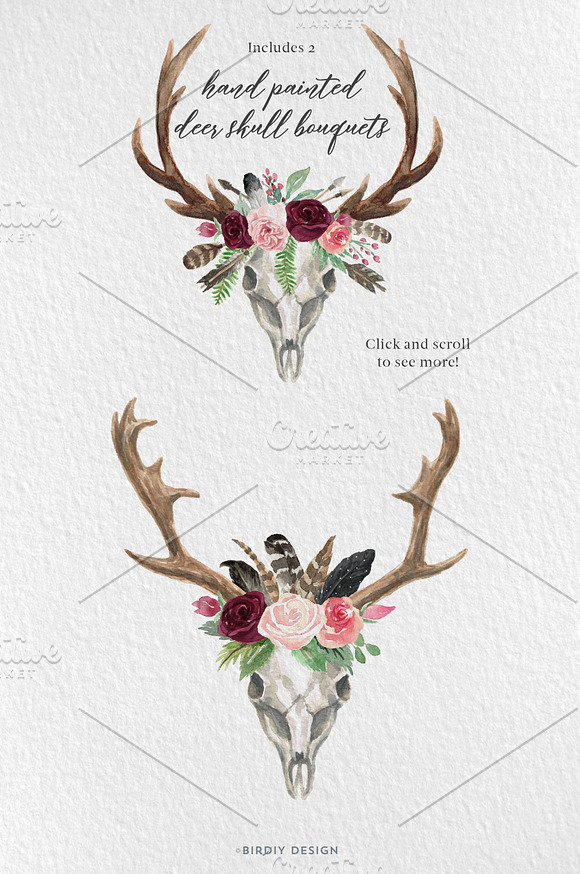 Rustic Watercolor Floral Design Kit in Illustrations - product preview 2