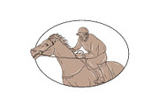 Animation Jockey Horse Racing 2D