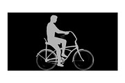 Animation Man Riding Rider Bicycle