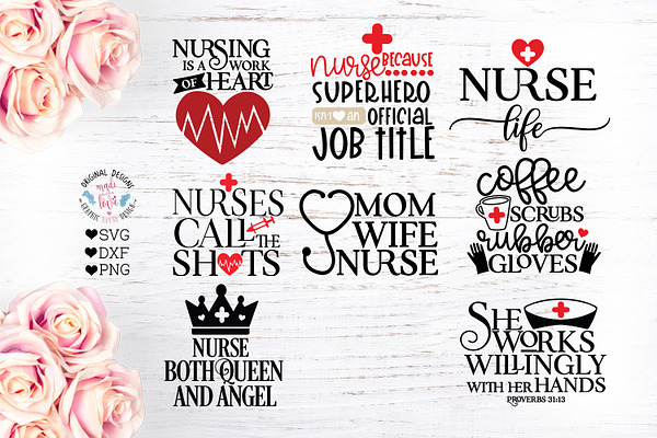 Nurse SVG - Nursing Quotes Bundle