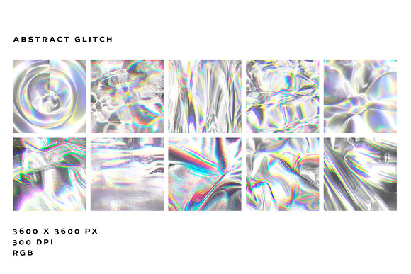 Holographic glitch foil textures in Textures - product preview 3