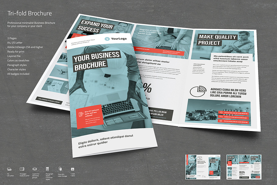 Business Tri-fold 5 in Brochure Templates - product preview 8