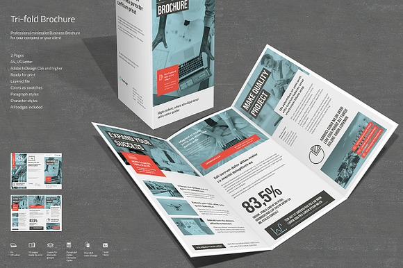 Business Tri-fold 5 in Brochure Templates - product preview 1