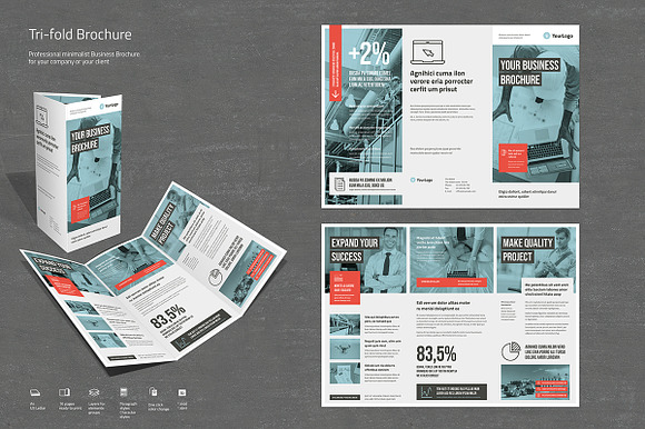 Business Tri-fold 5 in Brochure Templates - product preview 2
