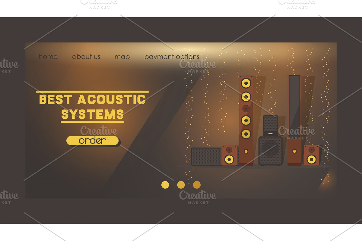 Sound system vector web landing page in Illustrations - product preview 8