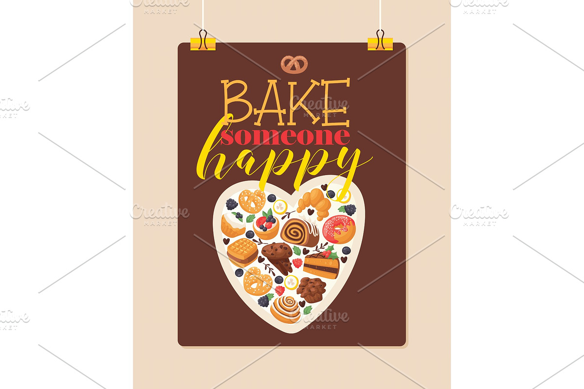 Pastry vector baked cake cream in Illustrations - product preview 8