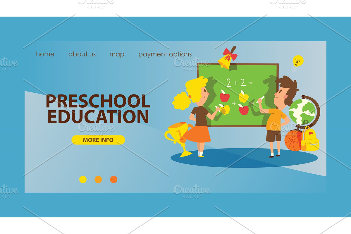 School supplies vector landing web in Illustrations - product preview 8