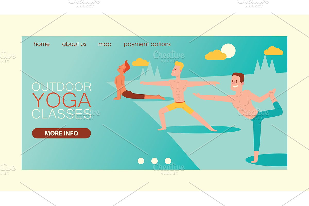 Yoga vector landing web page people in Illustrations - product preview 8