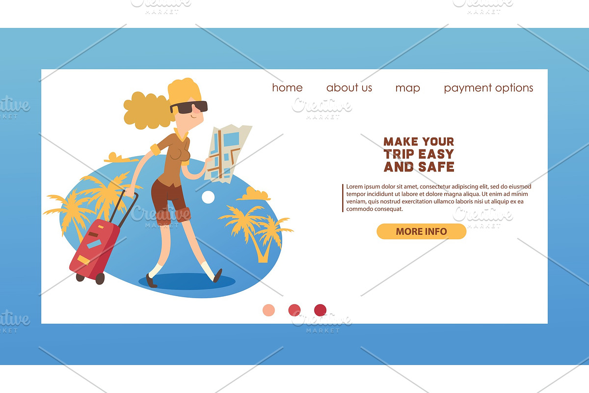 Tourist vector web page traveling in Illustrations - product preview 8