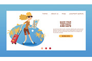 Tourist vector web page traveling