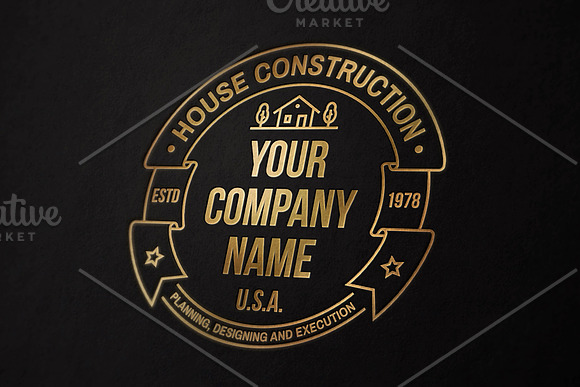 House Construction line badge in Logo Templates - product preview 4