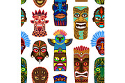 Tribal mask vector masking ethnic
