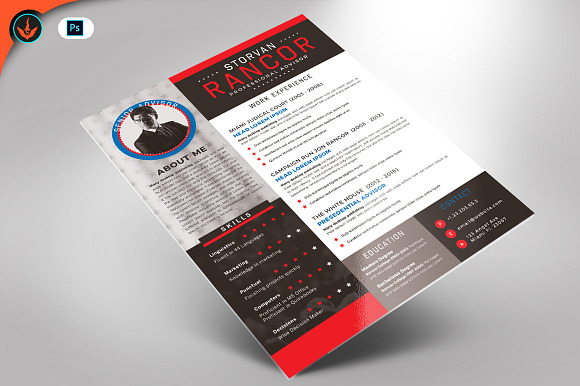 Political Resume Template in Resume Templates - product preview 3