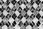 Black white checker argyle pattern