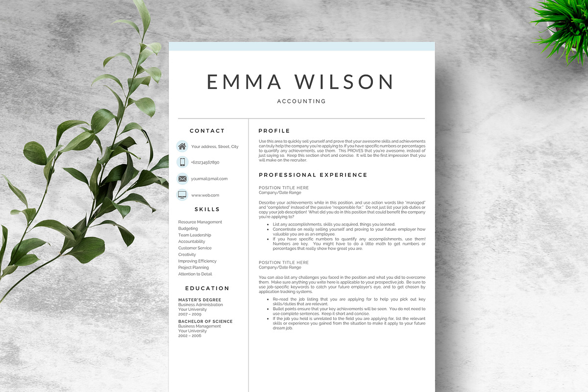 Professional Resume Template 5 Pages in Resume Templates - product preview 8