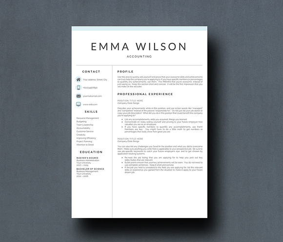 Professional Resume Template 5 Pages in Resume Templates - product preview 1