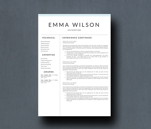 Professional Resume Template 5 Pages in Resume Templates - product preview 2