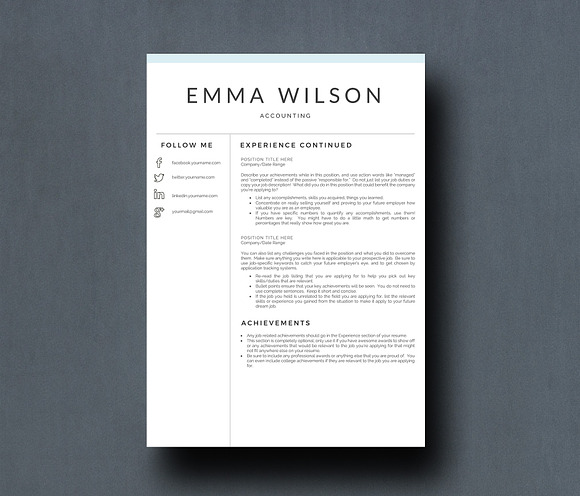 Professional Resume Template 5 Pages in Resume Templates - product preview 3