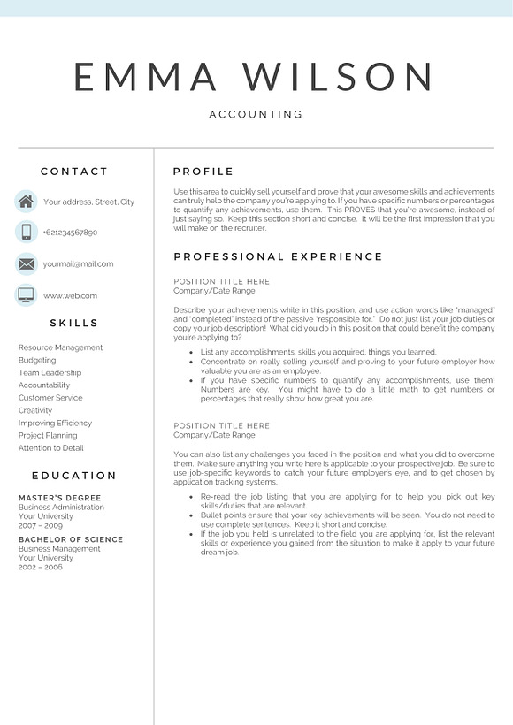 Professional Resume Template 5 Pages in Resume Templates - product preview 8