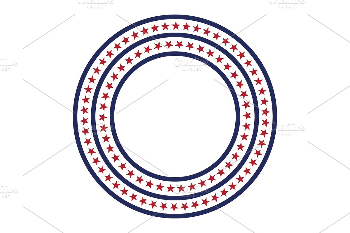 USA star vector pattern round frame in Textures - product preview 8