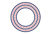 USA star vector pattern round frame