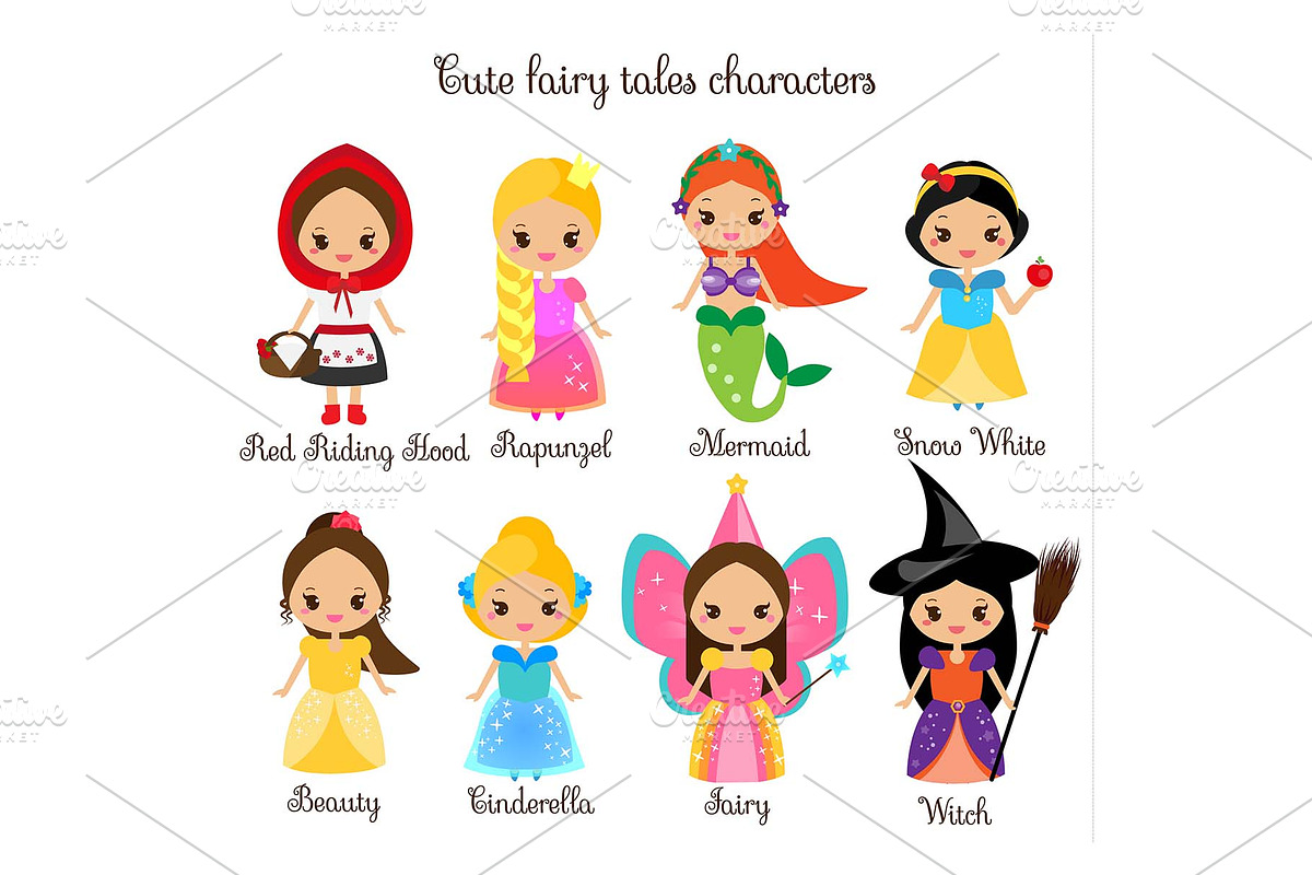 Cute kawaii fairy tale characters in Icons - product preview 8