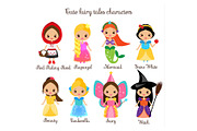 Cute kawaii fairy tale characters
