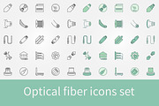 Optical Fiber icons set