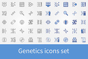 Genetics icons set